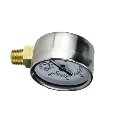  Pool Central Side Mount Stainless Steal Pressure Gauge 2.75" (50mm) - White/Silver