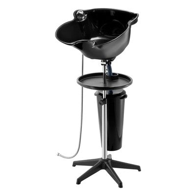  VEVOR Portable Shampoo Bowl, Deep Shampoo Sink For Washing Hair With Adjustable Height And Angle, Includes Drain Hose, Shower Head And Bucket, Black