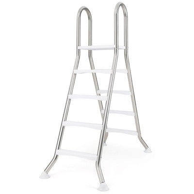  Costway 75.6" Above Ground Pool Ladder With Top Platform Non-slip Steps & Rounded Handrails