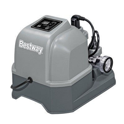  Bestway Flowclear Hydrogenic Digital Self Cleaning Saltwater Chlorinator With Adapters And PH Test Strips For Above Ground Swimming Pool