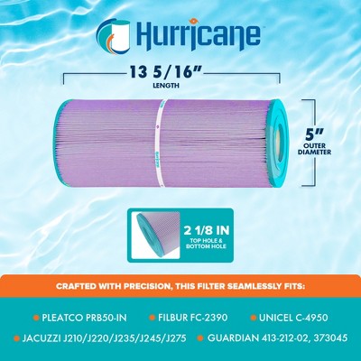  Hurricane 3 Pack HF4950-01P Platinum Purple Spa Filter Cartridge Replacement For PRB50-IN, Unicel C-4950, Filbur FC-2390, Dynamic Series IV DFM, DFML
