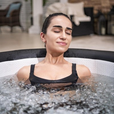  SaluSpa Glacial Dip – Cold Plunge Inflatable Tub, Black Marble, Year-Round Use