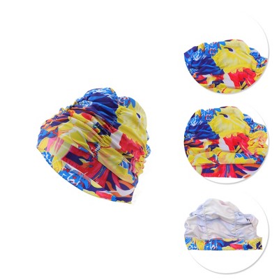  Unique Bargains Polyester Swim Cap 5.91"x9.25" Multicolor 1 Pc