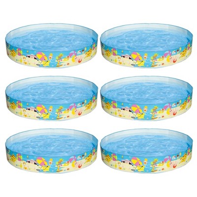 Intex Beach Days Snapset Instant Round Kids Childrens Swimming Pool Allows For 9.5' Of Water, Holds 119 Gallon Capacity/450 Liters (6 Pack)