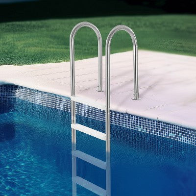  VEVOR Swimming Pool Ladder, 4-Step Double Handrails Stairs With Non-slip Heavy Duty Steps, Stainless Steel Load Capacity 265 Lbs, Silver