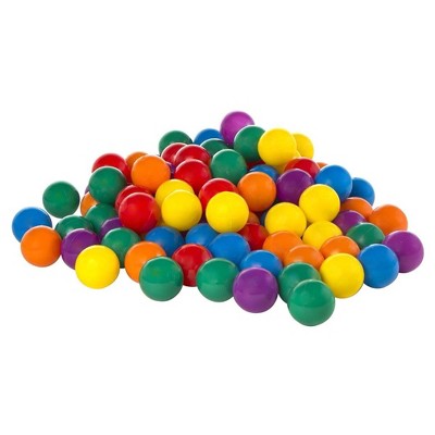  Intex 9.75 X 6.3 Foot Rainbow Ring Inflatable Play Center Pool With Water Slide And Small Plastic Multi-Colored Fun Ballz For Ball Pit, 100 Pack