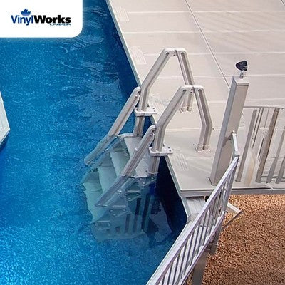  Vinyl Works IN Deluxe 32 Inch Adjustable In Step Above Ground Pool Ladder