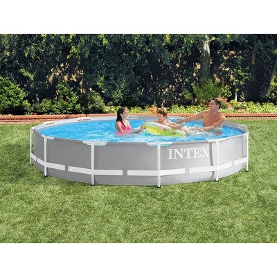  Intex 26711EH 12ft X 30in Prism Frame Above Ground Swimming Pool With 530 GPH GCFI Filter Pump And Robot Vacuum Cleaner Fits Up To 6 People