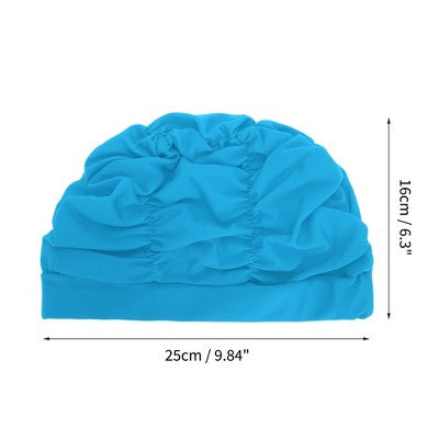  Unique Bargains Nylon Pleated Style Swimming Cap 1 Pc