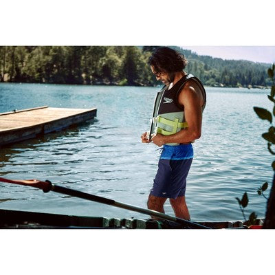  Speedo Adult Life Vest - Black/Lime XS/S: Polyethylene & Polyester Buckle Closure