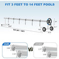  Heavy-Duty Aluminum Pool Cover Reel System For Inground Pools, Upgraded Bearings For Smooth Operation, Rust-Resistant Frame, Durable And Easy To Use