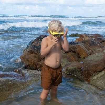  Sunnylife Kids Swim Mask Salty The Shark Neon Yellow,Underwater Goggles,Age 3+