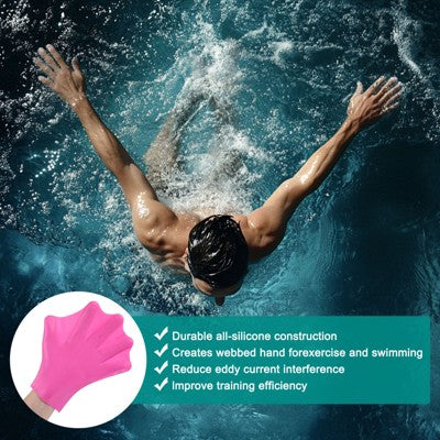  Unique Bargains Silicone Swimming Gloves Webbed Gloves Finger Frog Type For Diving 2 Pairs