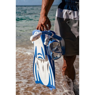  Speedo Adult Mask Snorkel And Fin Set - Blue/White