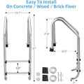  2/3/4/5 Step Inground Pool Ladder – 304 Stainless Steel Swimming Pool Steps With Non-Slip Treads, Heavy-Duty Ladde