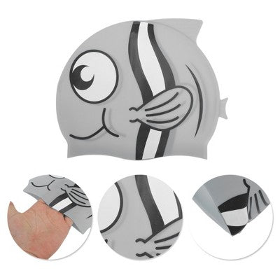  Unique Bargains Kid's Silicone Cartoon Pattern Swim Cap 1 Pc