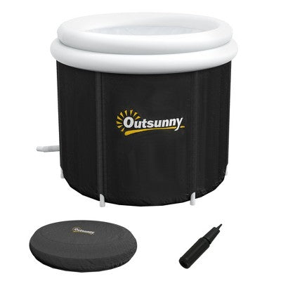 OUTSUNNY Portable Ice Bath Tub, Outdoor Cold Plunge Tub With Thermo Lid, Cover And Carry Bag, For Athletes Recovery And Cold Water Therapy