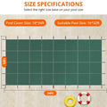  Pool Safety Cover Fits 18x36ft Inground Pool, Ultra-Dense Rectangle Pool Cover Green Mesh SolPool Safety Net And Installation Tools, 20x38ft
