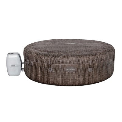  Bestway SaluSpa St Moritz 7 Person Inflatable AirJet Hot Tub Pool Spa And Intex PureSpa Attachable Cup Holder And Refreshment Tray Accessory, Tan