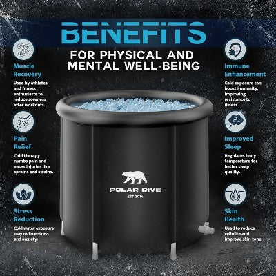  Polar Dive USA Portable Ice Bath Tub In Black