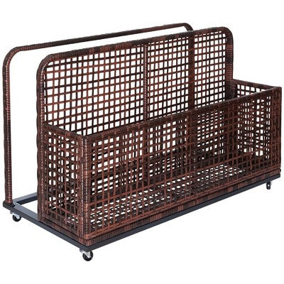  Whizmax Poolside Float Storage, Patio Poolside Float Storage Basket, PE Rattan Outdoor Pool Caddy With Rolling Wheels For Floaties, Patio, Pool