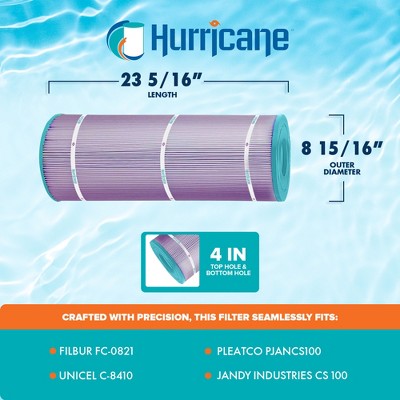  Hurricane 2 Pack HF8410-01P Platinum Purple Spa Cartridge Replacement For PJANCS200, Unicel C-8418, Filbur FC-0823, Jandy Industries CS 200