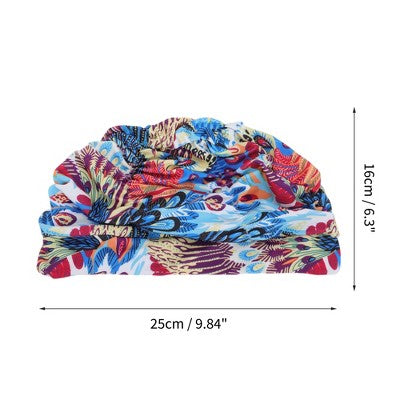  Unique Bargains Nylon Peacock Pattern Swimming Cap Assorted Color 1 Pc
