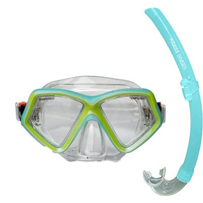  Hawaii Divers Jelly Fish Snorkel Combo - Teal/Yellow(ages 4+)