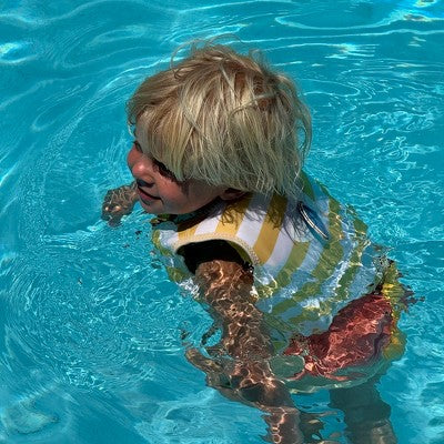  Sunnylife Kids Swim Vest 2-3 - Sid Seagull Mustard Stripe - Pool Jacket
