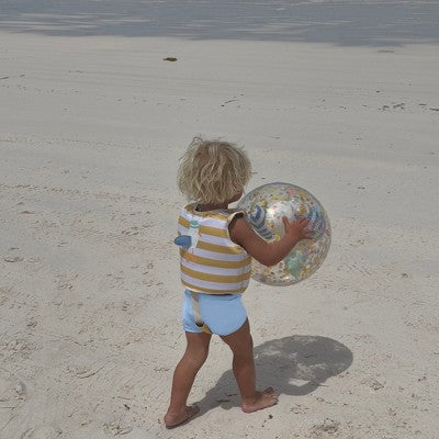  Sunnylife Kids Swim Vest 2-3 - Sid Seagull Mustard Stripe - Pool Jacket