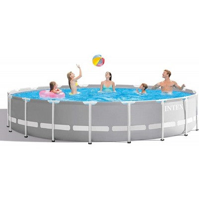  Intex 18ft X 48in Prism Frame Pool Set With Filter Pump, Ladder, Ground Cloth & Cover