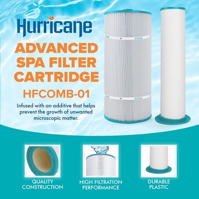  Hurricane HFCOMB-01 Advanced Spa Filter Cartridge Combo Set Of Inner & Outer Filter Replacement For Sundance Series 880 6473-164 And 165