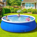  NAYSAYE Above Ground Pool Inflatable Mesh Pool Easy Setup Durable Design For Garden Backyard Use, Blue, 120.08"*120.08"*29.92"