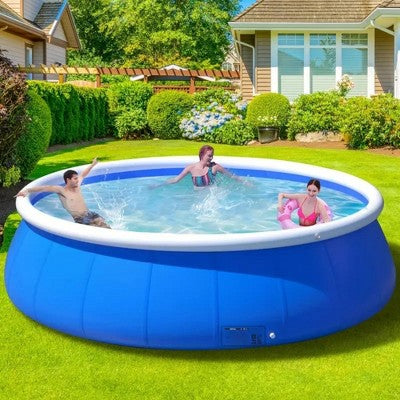  NAYSAYE Above Ground Pool Inflatable Mesh Pool Easy Setup Durable Design For Garden Backyard Use, Blue, 120.08"*120.08"*29.92"