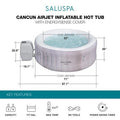  Bestway SaluSpa Cancun AirJet Inflatable Hot Tub With 120 Soothing Jets