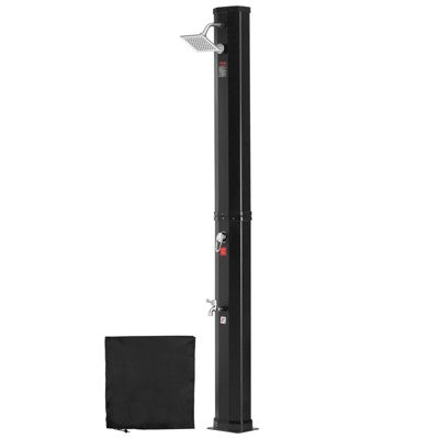  VEVOR Outdoor Solar Heated Shower, 9.25 Gallon Poolside Shower Kit With Shower Head And Foot Shower Tap, Double Buckle Fast Assembly W/ Pre-Drilled