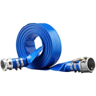  VEVOR Pool Drain Hose, 2 Inch By 50 Ft, Durable PVC Material, Includes Aluminum Camlock C & E Connectors And Clamps, Blue