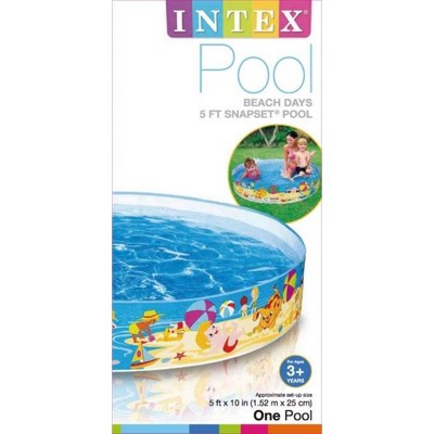  Intex Beach Days Snapset Instant Round Kids Childrens Swimming Pool Allows For 9.5' Of Water, Holds 119 Gallon Capacity/450 Liters (6 Pack)