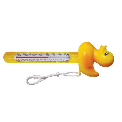  Swim Central 8.5" Yellow Duck Floating Swimming Pool Thermometer With Cord