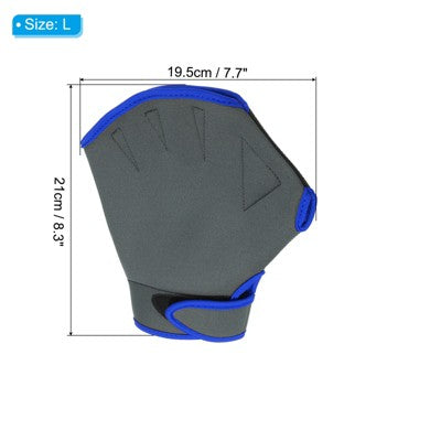  Unique Bargains Swimming Diving Training Resistance Webbed Paddle Aquatic Gloves 1 Pair