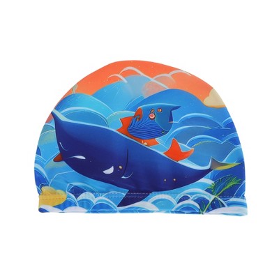  Unique Bargains Kid's Polyester Cartoon Whale Swim Cap 1 Pc