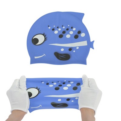  Unique Bargains Kid's Silicone Polka Dot Fish Swim Cap 1 Pc