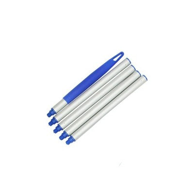  Pool Central Aluminum Swimming Pool Straight Extension Pole For Skimmers 5pc 4' - Silver/Blue