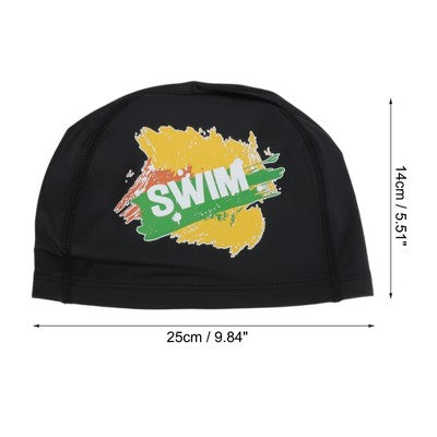  Unique Bargains Knitted PU Elastic Letter Swim Cap 1 Pc