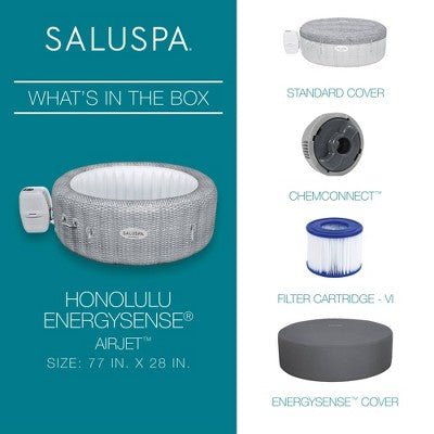  Bestway SaluSpa Honolulu AirJet Inflatable Hot Tub With EnergySense Cover