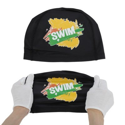  Unique Bargains Knitted PU Elastic Letter Swim Cap 1 Pc