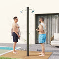  Outsunny 9.2 Gallon Slolar Heated Outdoor Shower With 2 Free-Rotating Shower Heads And 2 Foot Showers