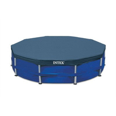  Intex Metal Frame 10' X 30" Round Outdoor Swimming Pool Set With 330 GPH Filter Pump, Maintenance Kit, Cover, And Filter Cartridges (6 Pack)