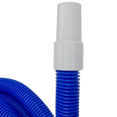  Pool Central Blow Molded PE Vacuum Hose With White Cuffs 21' X 1.25" - Blue