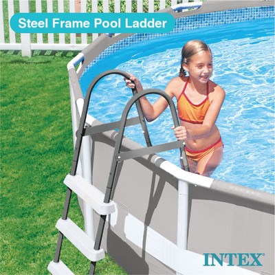 Intex Above Ground Steel Frame Swimming Pool Ladder For 42-In. Wall Height Pools